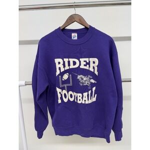 Vintage Jerzees Rider Football Crewneck Sweatshirt Purple‎ size Large